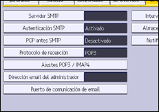 Ilustración de la pantalla del panel de mandos