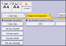 Ilustración de la pantalla del panel de mandos
