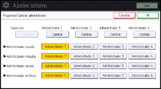 Ilustración de la pantalla del panel de mandos
