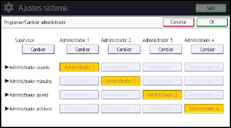 Ilustración de la pantalla del panel de mandos