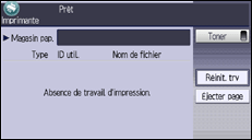 Illustration de l'écran du panneau de commande