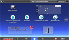 Illustration de l'écran du panneau de commande