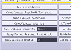 Illustration de l'écran du panneau de commande