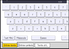 Illustration de l'écran du panneau de commande