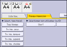 Illustration de l'écran du panneau de commande