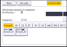 Illustration de l'écran du panneau de commande