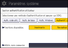 Illustration de l'écran du panneau de commande