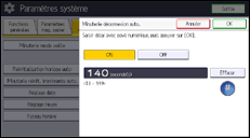 Illustration de l'écran du panneau de commande