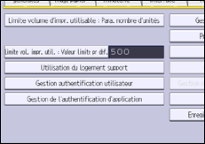 Illustration de l'écran du panneau de commande