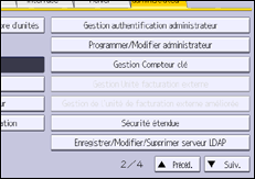 Illustration de l'écran du panneau de commande