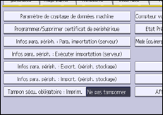 Illustration de l'écran du panneau de commande