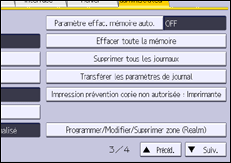 Illustration de l'écran du panneau de commande