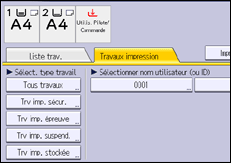 Illustration de l'écran du panneau de commande