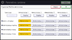 Illustration de l'écran du panneau de commande