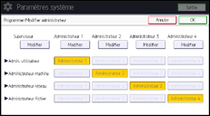 Illustration de l'écran du panneau de commande