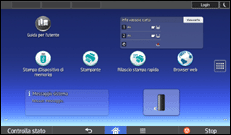 Illustrazione della schermata sul pannello di controllo