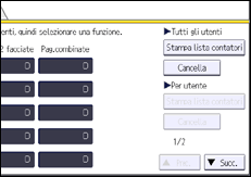 Illustrazione della schermata sul pannello di controllo