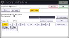 Illustrazione della schermata sul pannello di controllo