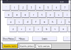 Illustrazione della schermata sul pannello di controllo