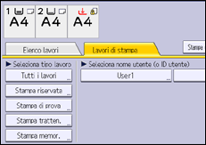 Illustrazione della schermata sul pannello di controllo