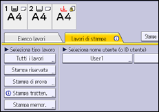 Illustrazione della schermata sul pannello di controllo