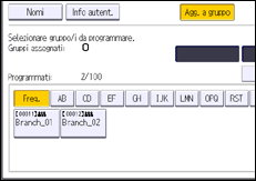 Illustrazione della schermata sul pannello di controllo