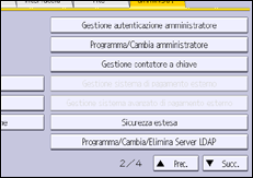 Illustrazione della schermata sul pannello di controllo