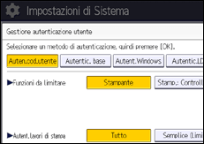Illustrazione della schermata sul pannello di controllo