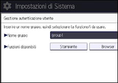 Illustrazione della schermata sul pannello di controllo