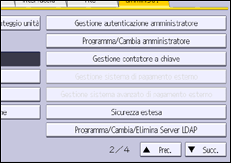 Illustrazione della schermata sul pannello di controllo