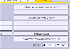 Illustrazione della schermata sul pannello di controllo