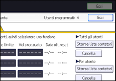 Illustrazione della schermata sul pannello di controllo