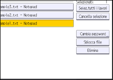 Illustrazione della schermata sul pannello di controllo