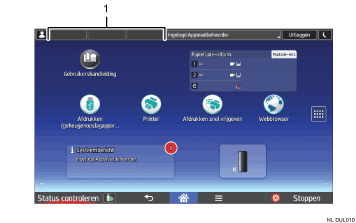 Genummerde afbeelding van het scherm van het bedieningspaneel