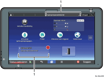 Genummerde afbeelding van het bedieningspaneel