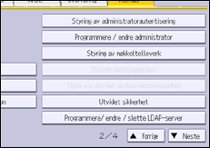 Illustrasjon av betjeningspanelet