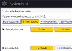 Illustrasjon av betjeningspanelet