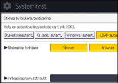 Illustrasjon av betjeningspanelet