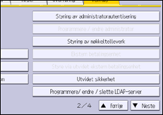 Illustrasjon av betjeningspanelet