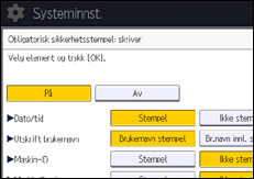 Illustrasjon av betjeningspanelet