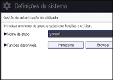 Ilustração do ecrã do painel de operação