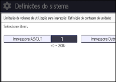 Ilustração do ecrã do painel de operação