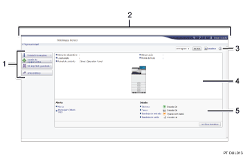 Ilustração com numeração do ecrã do Web browser