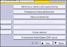 Bild av användarpanelens skärm
