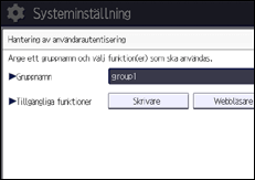 Bild av användarpanelens skärm