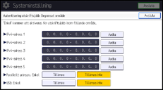 Bild av användarpanelens skärm