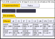 Bild av användarpanelens skärm
