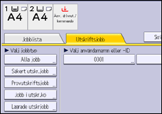 Bild av användarpanelens skärm