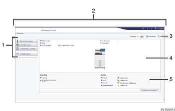 Bild av webbläsarfönster med numrerade detaljer