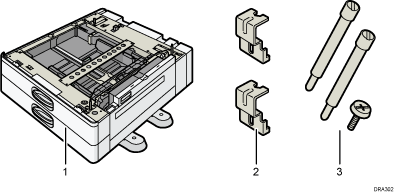 Paper feed unit contents illustration numbered callout illustration